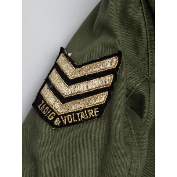 NEW Zadig&Voltaire Olive Green Military Jacket Size 7 for Kids - Picture 4 of 7